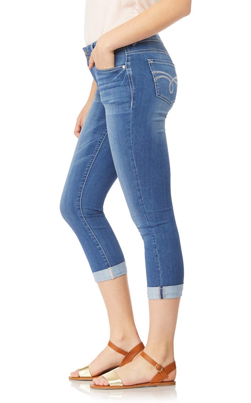 WallFlower Jeans for Women Ultra Crop 23.5â€ Inseam Mid-Riseâ€‹â€‹ Insta Soft Denim, Juniors Jeans, Florence, 14 Plus - Image 3